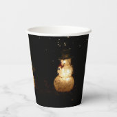 Snowman Holiday Light Display Papieren Bekers (Achterkant)