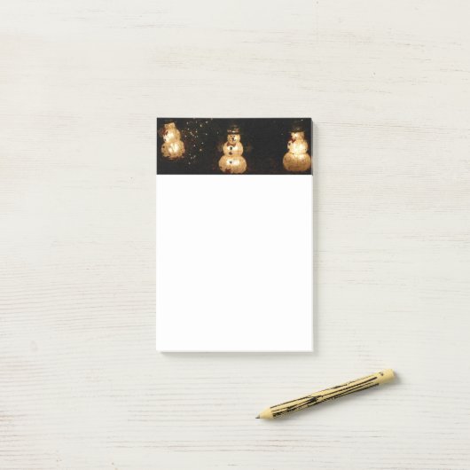 Snowman Holiday Light Display Post-it® Notes (Op bureau)