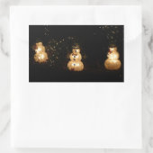 Snowman Holiday Light Display Rechthoekige Sticker (Tas)