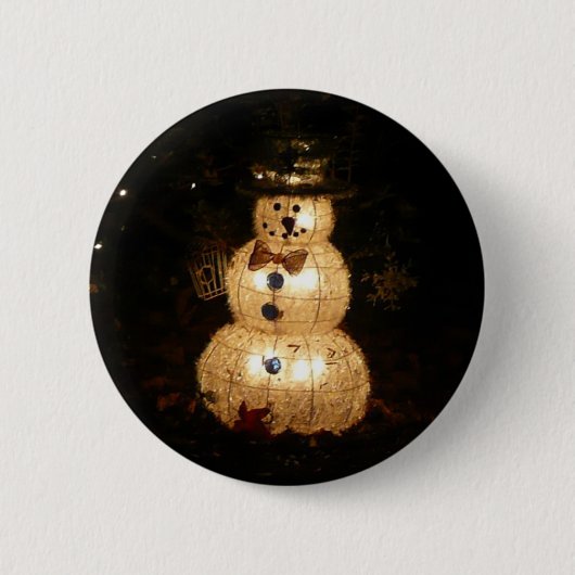 Snowman Holiday Light Display Ronde Button 5,7 Cm (Voorkant)