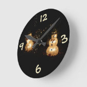 Snowman Holiday Light Display Ronde Klok (Hoek)