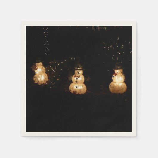 Snowman Holiday Light Display Servetten (Voorkant)