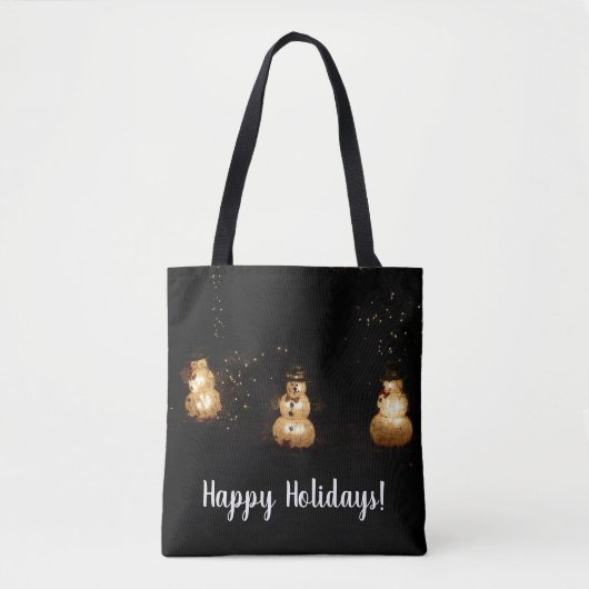 Snowman Holiday Light Display Tote Bag (Voorkant)