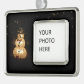 Snowman Holiday Light Display Verzilverd Omlijst Ornament (Links)
