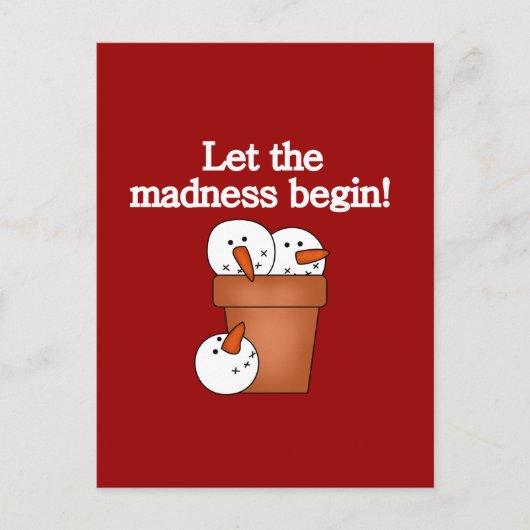 Snowman Holiday Madness T-shirts en cadeautjes Feestdagenkaart (Voorkant)