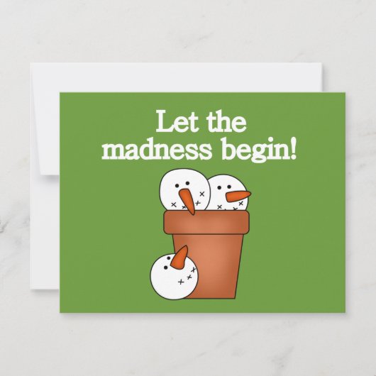 Snowman Holiday Madness T-shirts en cadeautjes Feestdagenkaart (Voorkant)