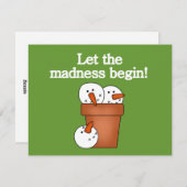 Snowman Holiday Madness T-shirts en cadeautjes Feestdagenkaart (Voorkant / Achterkant)