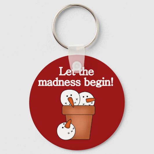 Snowman Holiday Madness T-shirts en cadeautjes Sleutelhanger (Voorkant)