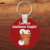 Snowman Holiday Madness T-shirts en cadeautjes Sleutelhanger (Voorkant)
