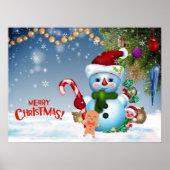 Snowman Holiday met feestelijke feestelijke feestd Poster (Voorkant)