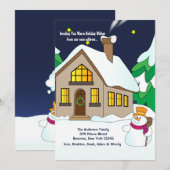 Snowman Holiday Moving Announter Feestdagenkaart (Voorkant / Achterkant)
