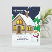 Snowman Holiday Moving Announter Feestdagenkaart (Staand voorkant)