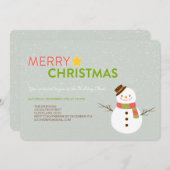 Snowman Holiday Party: glimlachen Kaart (Voorkant / Achterkant)