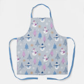 Snowman Holiday Patroon met prettige kerstfeestdag Schort (Voorkant)