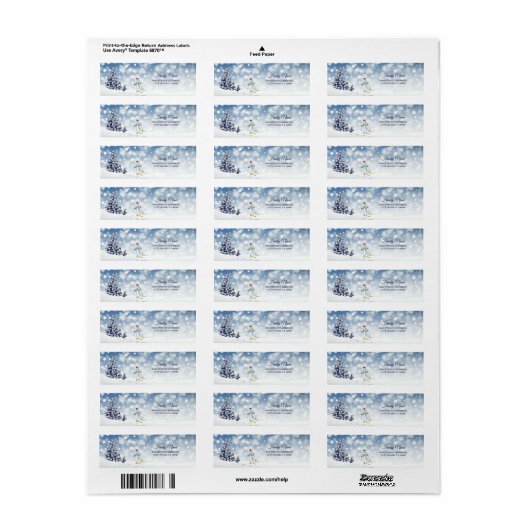 Snowman Holiday Return Address Label (Full Sheet)