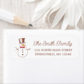 Snowman Holiday Return Address Label (Insitu)