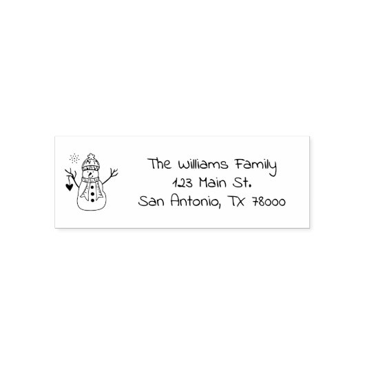 Snowman Holiday Return-adres Zelfinktende Stempel (Design)