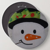 Snowman Holiday Ronde Button 6,0 Cm (Voorkant /achterkant)