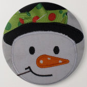 Snowman Holiday Ronde Button 6,0 Cm (Voorkant)