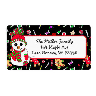 Snowman Holiday Seizoensgebonden feestelijk Etiket