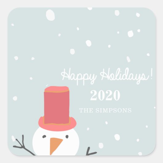 Snowman Holiday Sticker (Voorkant)