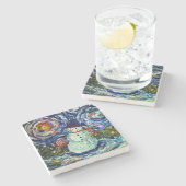 Snowman Holiday Stone Coaster Stenen Onderzetter (Zijkant)