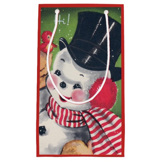 Snowman Holiday-tas voor kerstmis Klein Cadeauzakje (Voorkant)