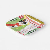 Snowman Holiday Threaday Square Papieren Bordje (Gebogen)