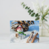 Snowman Holiday Treat Kerstmis Briefkaart (Staand voorkant)