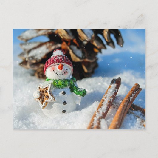 Snowman Holiday Treat Kerstmis Briefkaart (Voorkant)