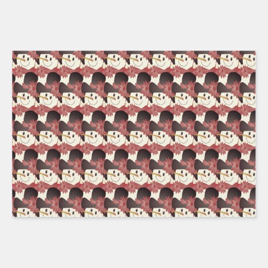 Snowman Holiday Trio Inpakpapier Vel (Voorkant)