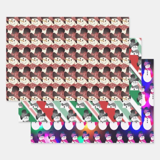 Snowman Holiday Trio Inpakpapier Vel (Set)