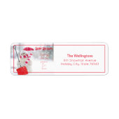 Snowman Holiday White Return Address Label (Voorkant)