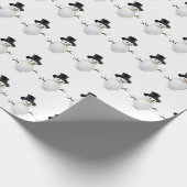 Snowman Holiday Xmas Kerstmis Modern Cadeaupapier (Hoek)