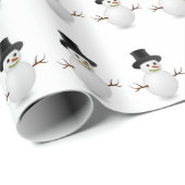 Snowman Holiday Xmas Kerstmis Modern Cadeaupapier (Rol Hoek)