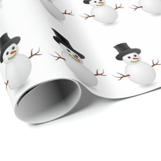 Snowman Holiday Xmas Kerstmis Modern Cadeaupapier (Rol Hoek)