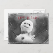 Snowman Holiday, zwart-wit gewijzigd Briefkaart (Voorkant / Achterkant)