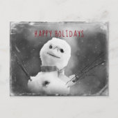 Snowman Holiday, zwart-wit gewijzigd Briefkaart (Voorkant)