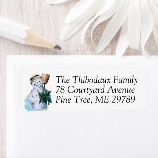  Snowman Holly Kerstfeestdag Etiket (Insitu)