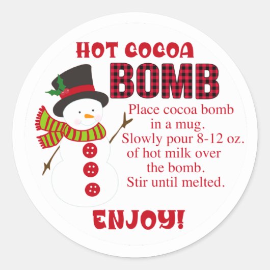 Snowman Hot cacaombom sticker (Voorkant)