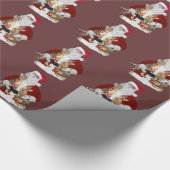 Snowman houdt Bengal Kittens Wrapppapier Cadeaupapier (Hoek)