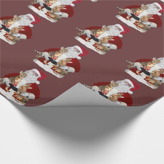 Snowman houdt Bengal Kittens Wrapppapier Cadeaupapier (Hoek)