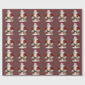 Snowman houdt Bengal Kittens Wrapppapier Cadeaupapier (Vlak)