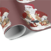 Snowman houdt Bengal Kittens Wrapppapier Cadeaupapier (Rol Hoek)