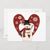 Snowman houdt van sneeuwt-T-shirts en cadeautjes Briefkaart (Voorkant / Achterkant)