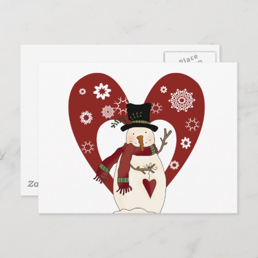 Snowman houdt van sneeuwt-T-shirts en cadeautjes Briefkaart (Voorkant / Achterkant)