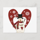Snowman houdt van sneeuwt-T-shirts en cadeautjes Briefkaart (Voorkant)