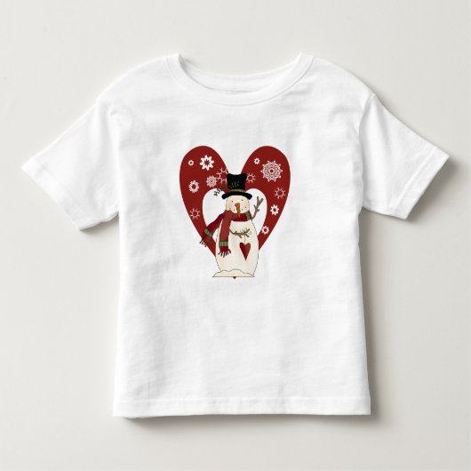 Snowman houdt van sneeuwt-T-shirts en cadeautjes Kinder Shirts (Voorkant)
