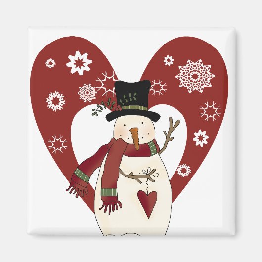 Snowman houdt van sneeuwt-T-shirts en cadeautjes Magneet (Voorkant)