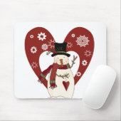 Snowman houdt van sneeuwt-T-shirts en cadeautjes Muismat (Met muis)